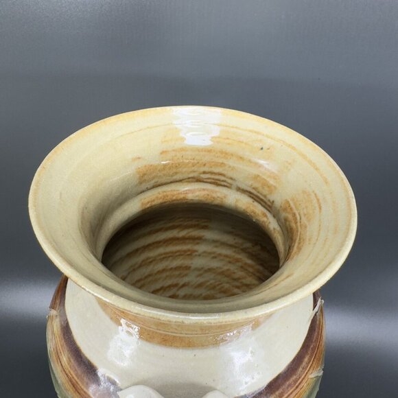 Vintage Whole Earth Clay Works Boho Vase 1984 Earth Tone Large Vase Vessel VTG - Picture 12 of 15